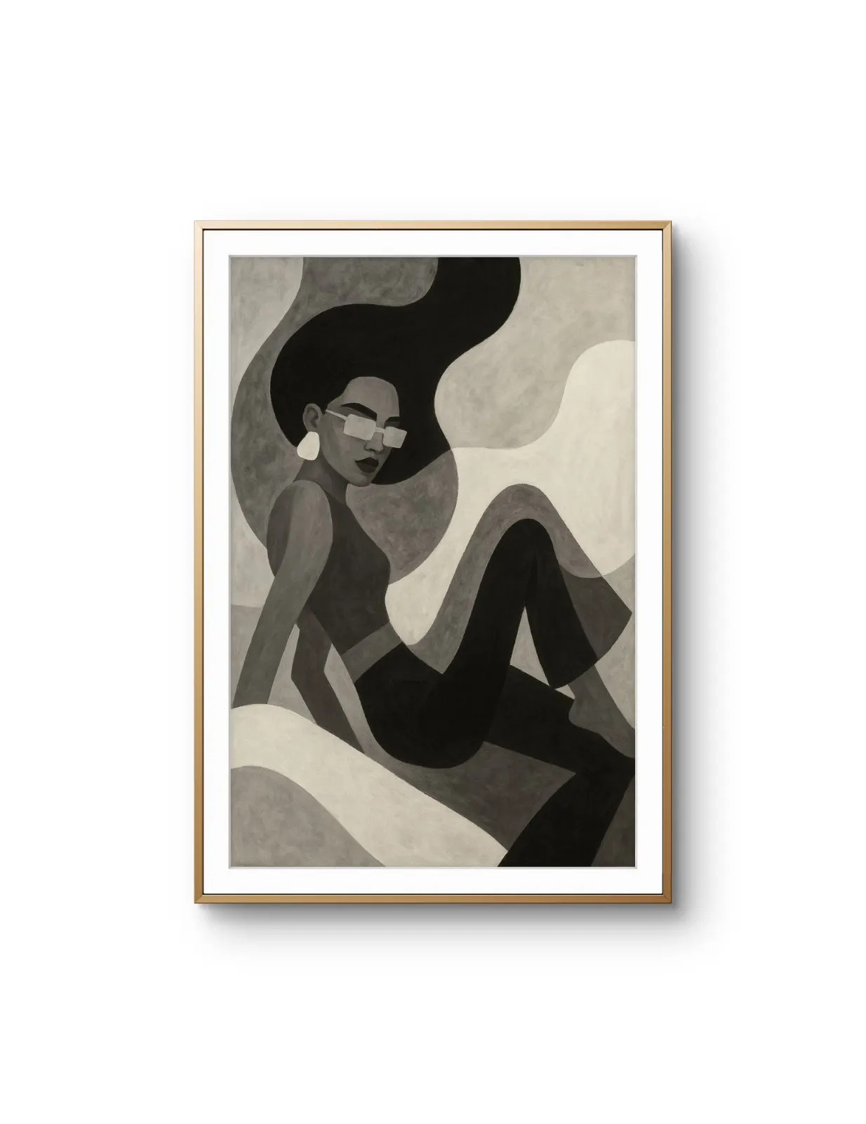 Elena Aureli - Monochrome Elegance — Mixed Media prima kunstprint door Elena Aureli