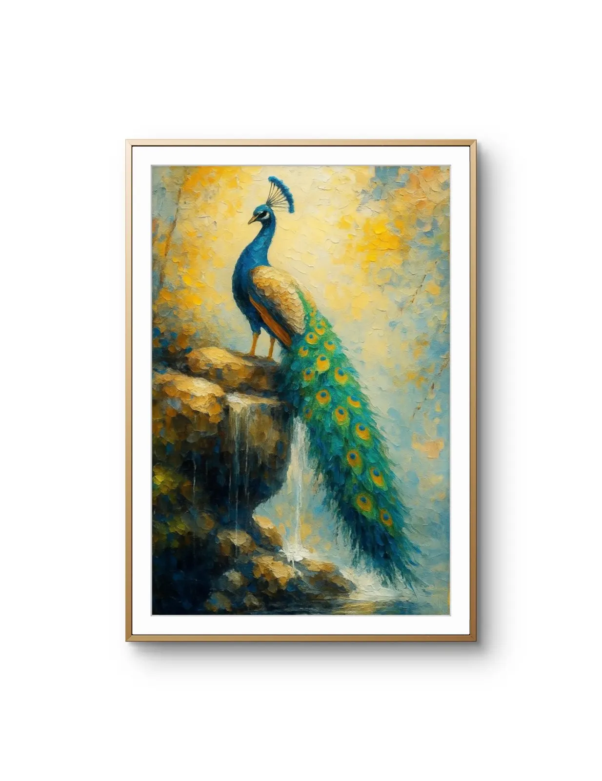Elena Aureli - The Majestic Peacock — Mixed Media prima kunstprint door Elena Aureli