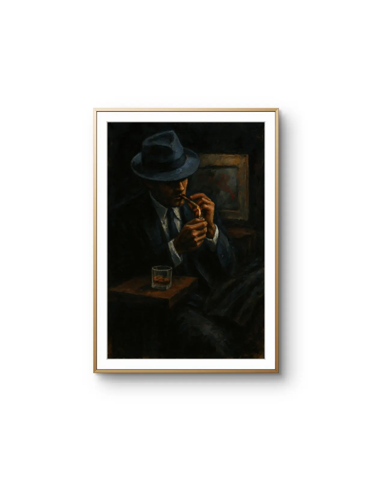 Elena Aureli - The Smoker's Contemplation — Mixed Media prima kunstprint door Elena Aureli