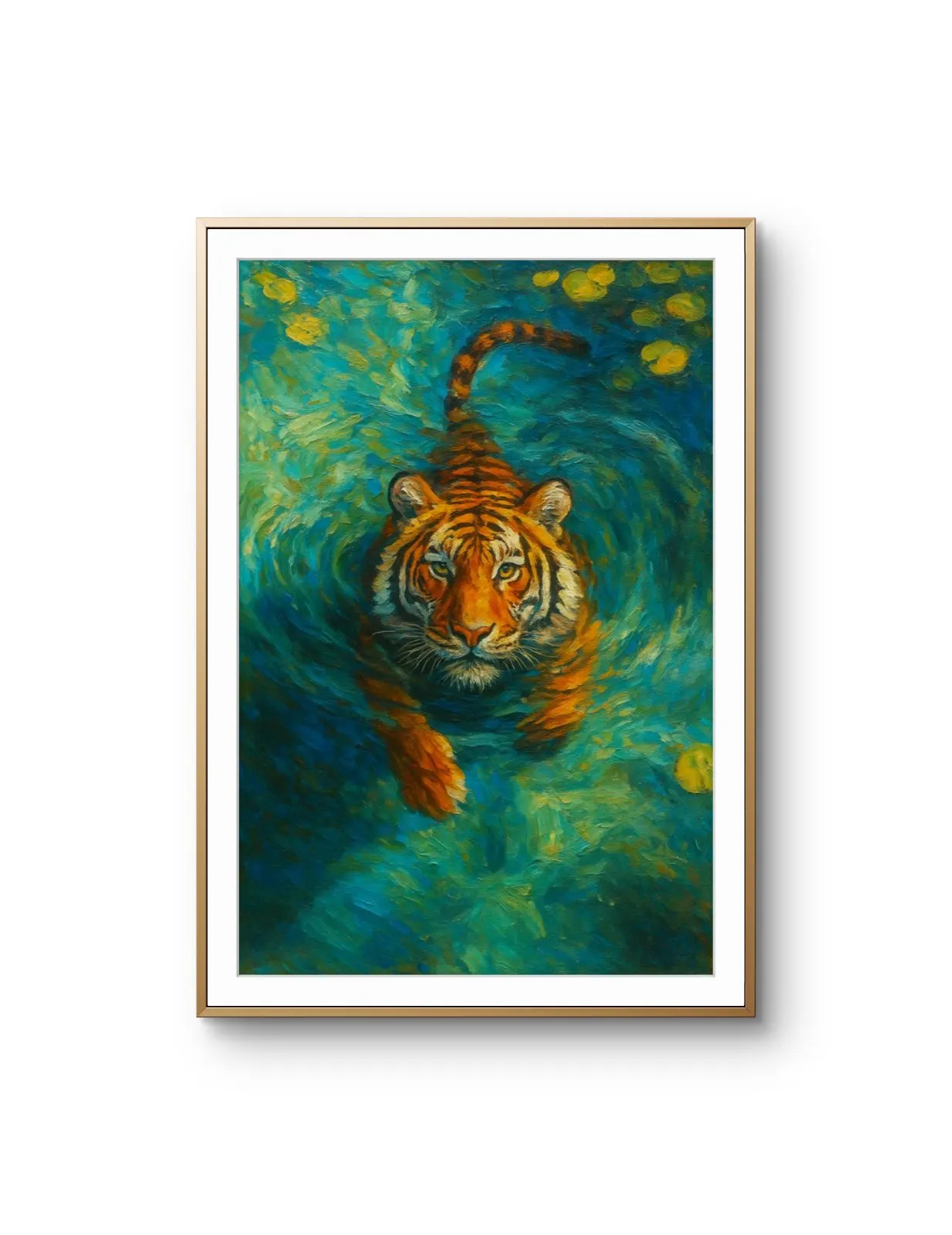 Elena Aureli - The Tiger's Journey — Mixed Media prima kunstprint door Elena Aureli
