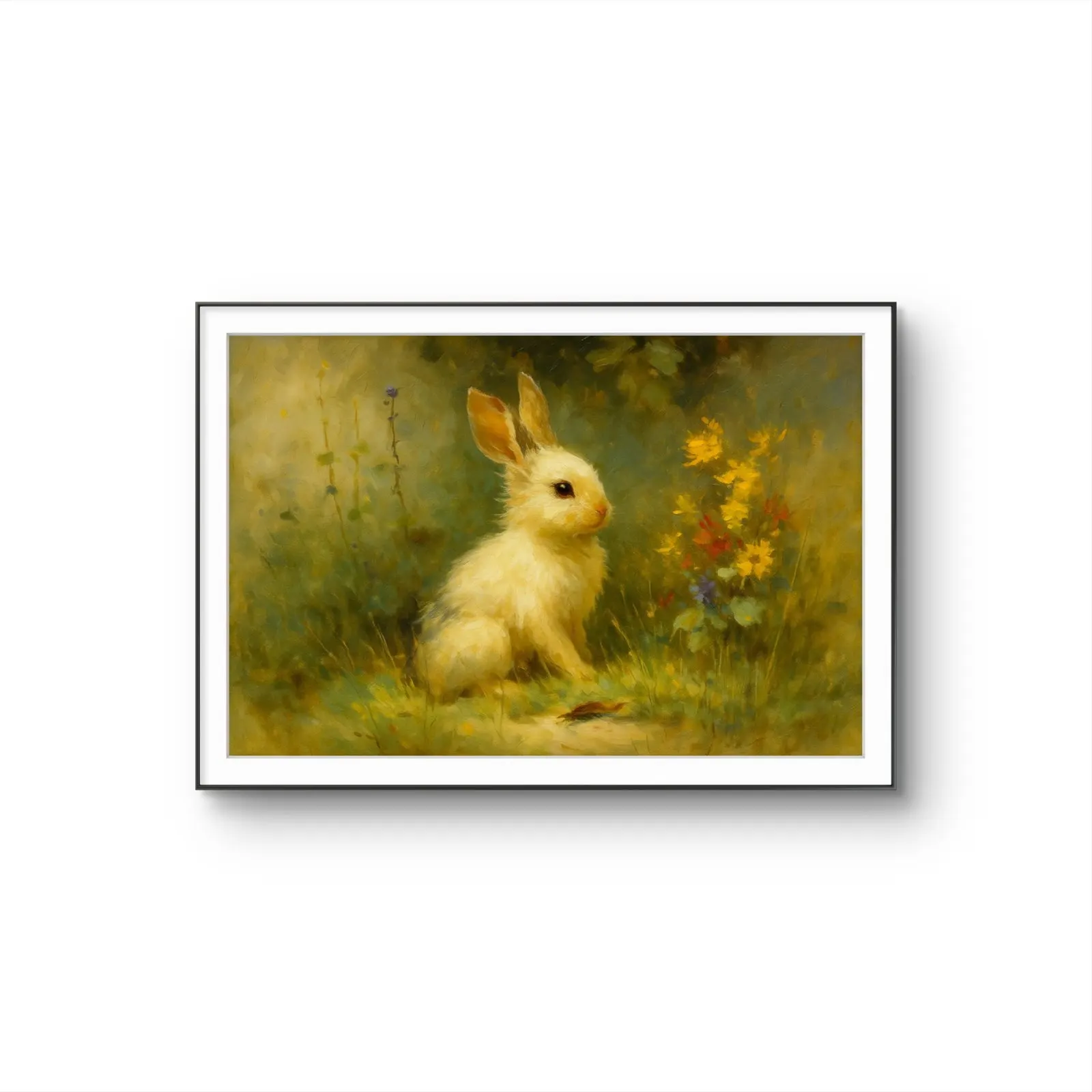 Henri des Bois - A Gentle Moment in the Meadow — Mixed Media prima kunstprint door Henri des Bois