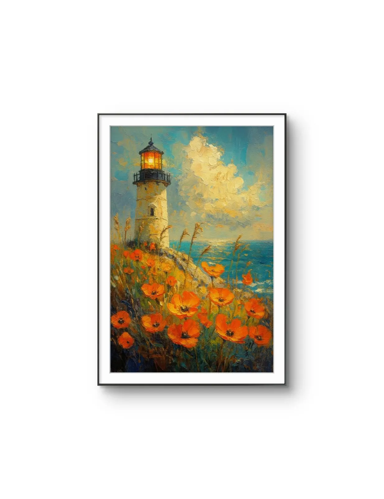 Henri des Bois - Beacon of the Seas — Mixed Media prima kunstprint door Henri des Bois