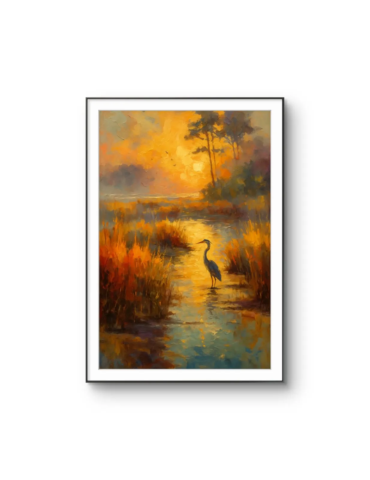 Henri des Bois - Golden Reflections — Mixed Media prima kunstprint door Henri des Bois