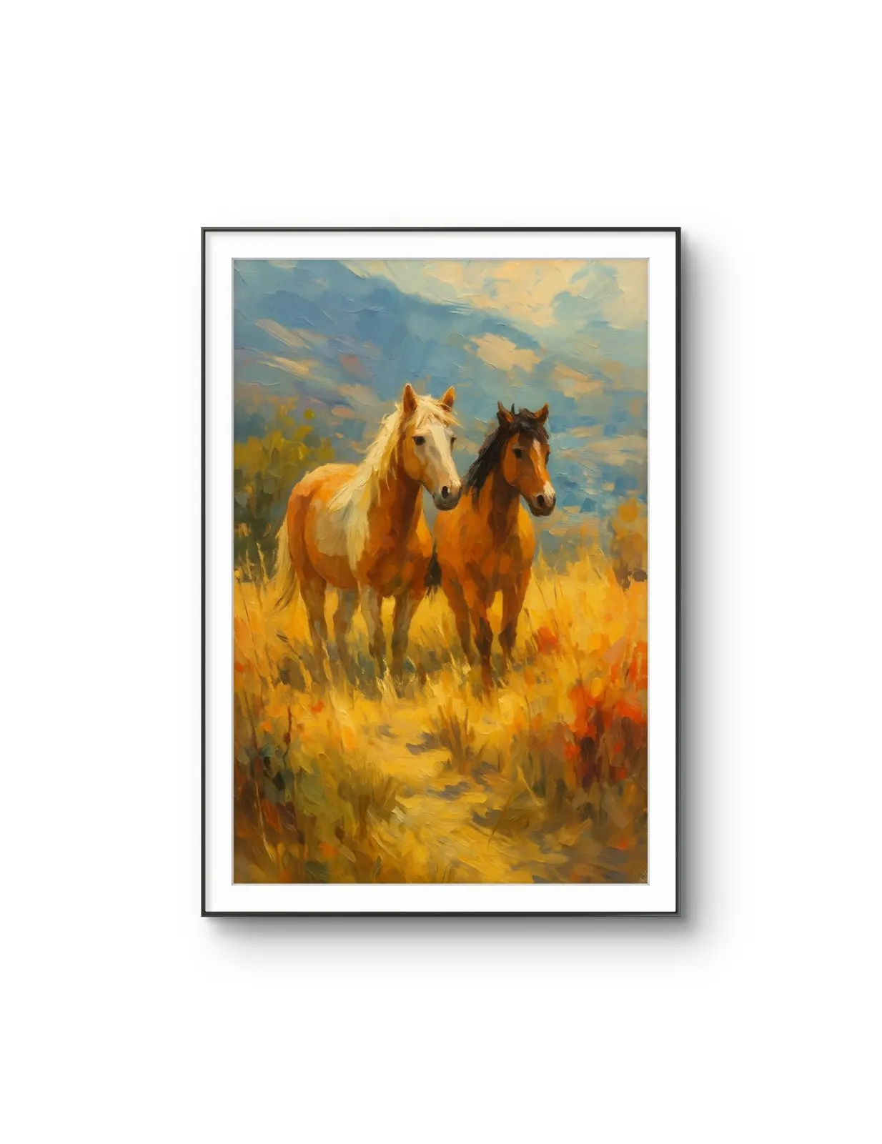 Henri des Bois - In the Warmth of the Meadow — Mixed Media prima kunstprint door Henri des Bois