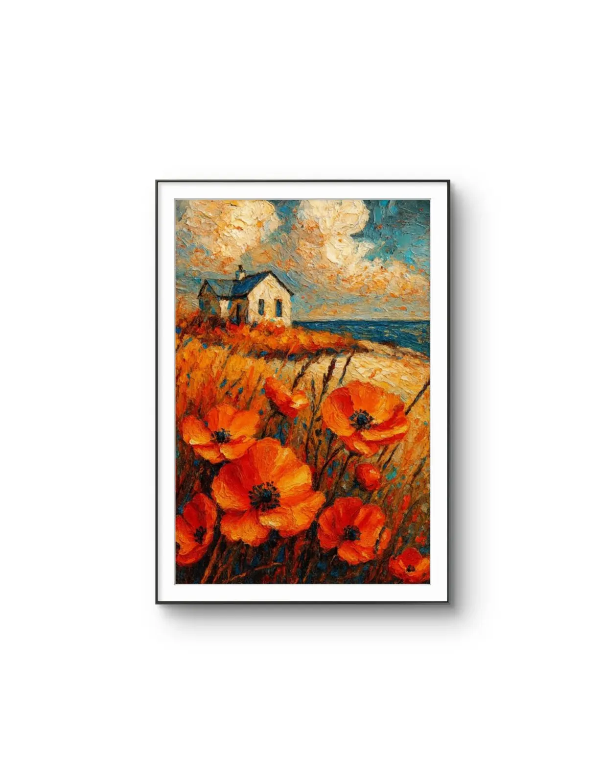 Henri des Bois - Seaside Blossoms — Mixed Media prima kunstprint door Henri des Bois