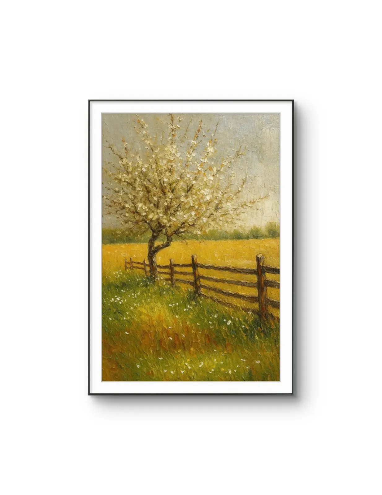 Henri des Bois - Spring's Embrace — Mixed Media prima kunstprint door Henri des Bois