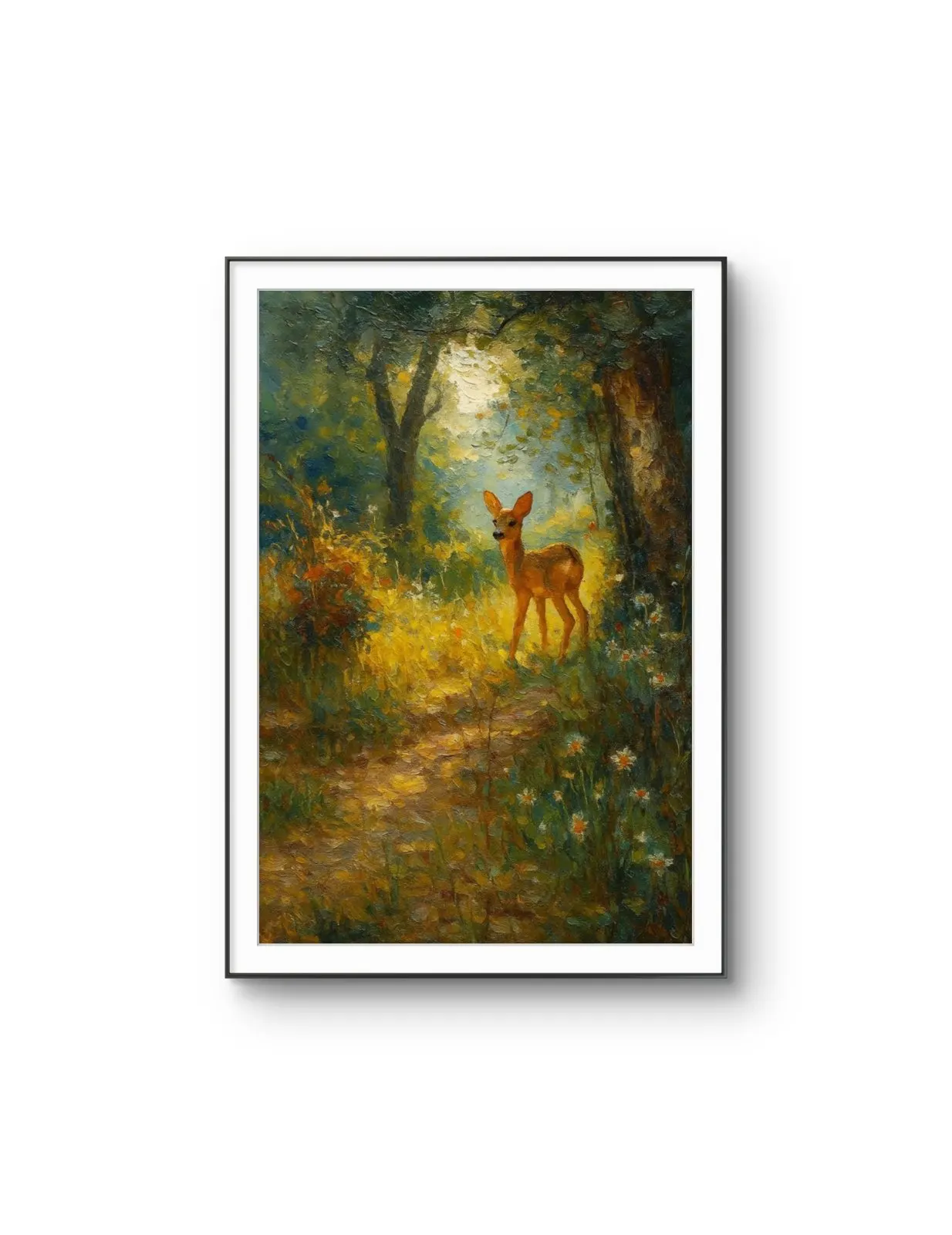 Henri des Bois - The Woodland Wanderer — Mixed Media prima kunstprint door Henri des Bois