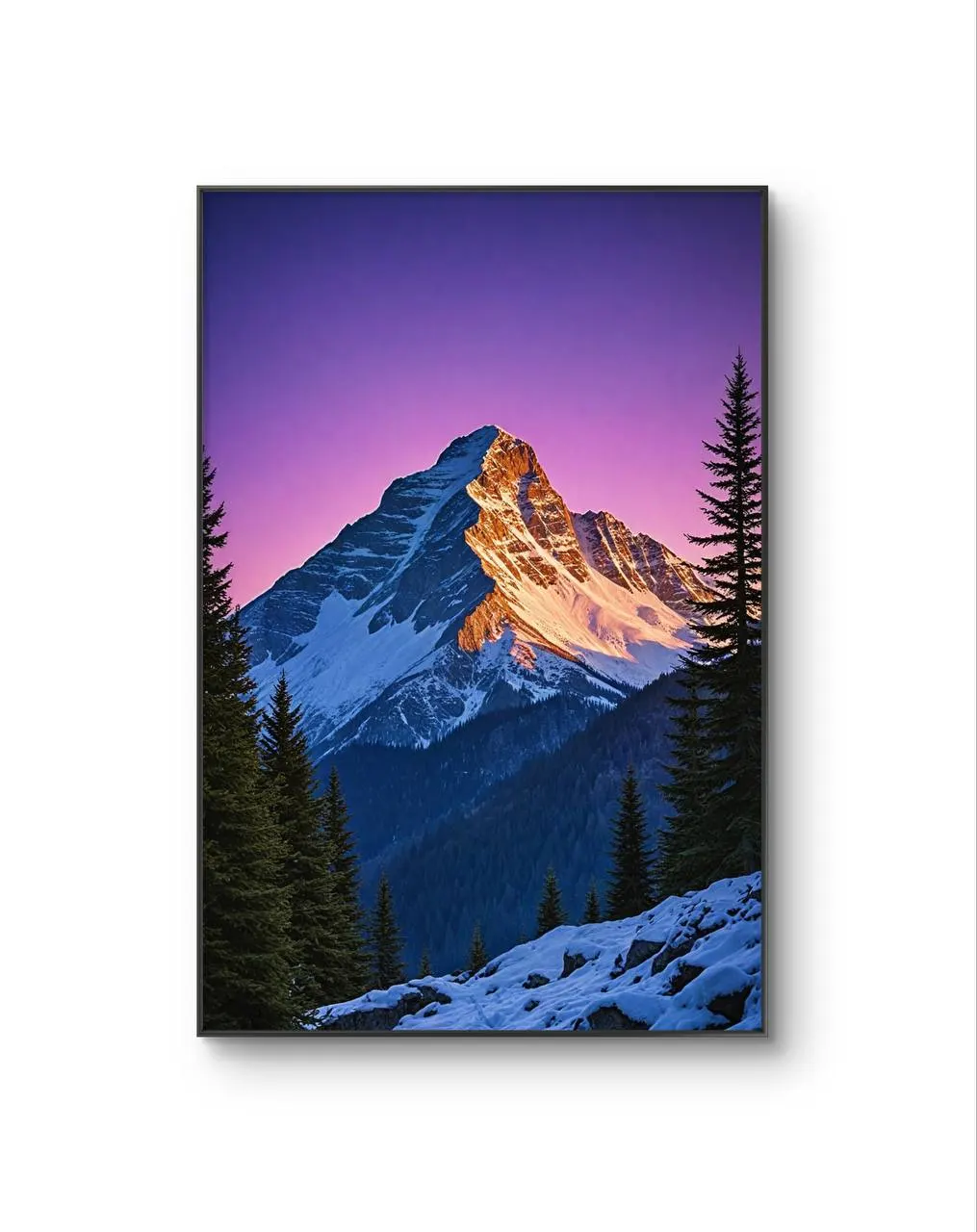 LumièreVue -  The Last Light on the Peak — Fotografie is prima kunstprint door LumièreVue