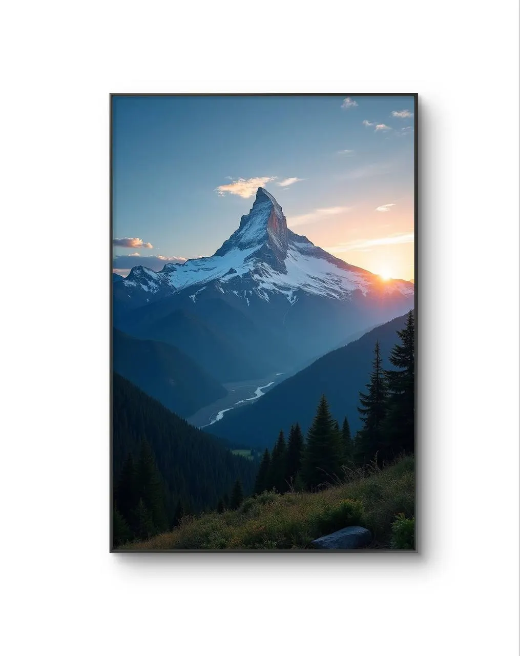 LumièreVue -  The Summit’s Embrace — Fotografie is prima kunstprint door LumièreVue